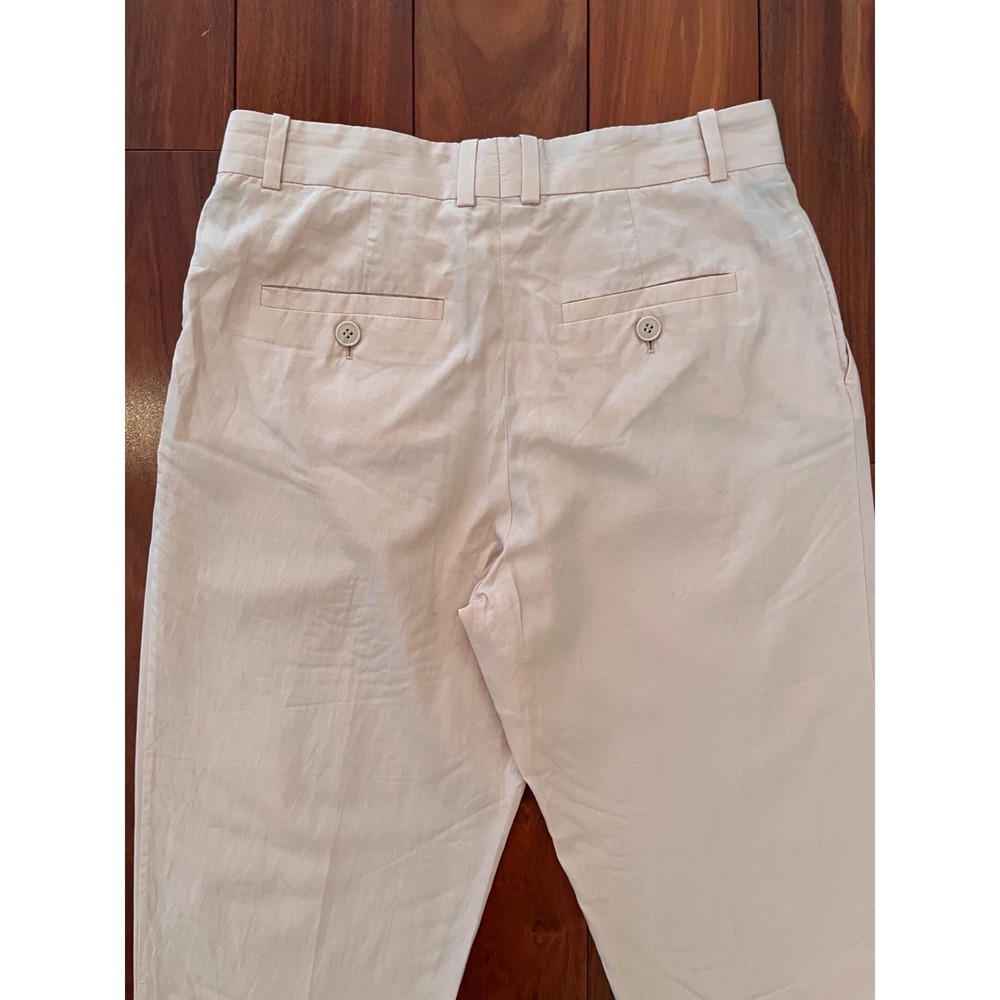 COS Peach Cupro Cotton Pleated Tapered Trousers Cuffed Pants Womens 6 - Picture 10 of 10